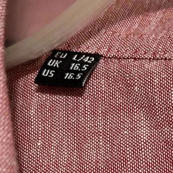 Selected Homme slim fit cotton linen men’s button down shirt size 16.5 - Picture 8 of 9